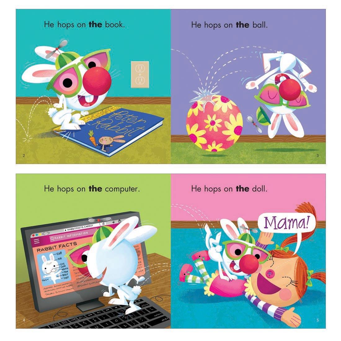 Sample pages from Scholastic Sight Word Stories Level A