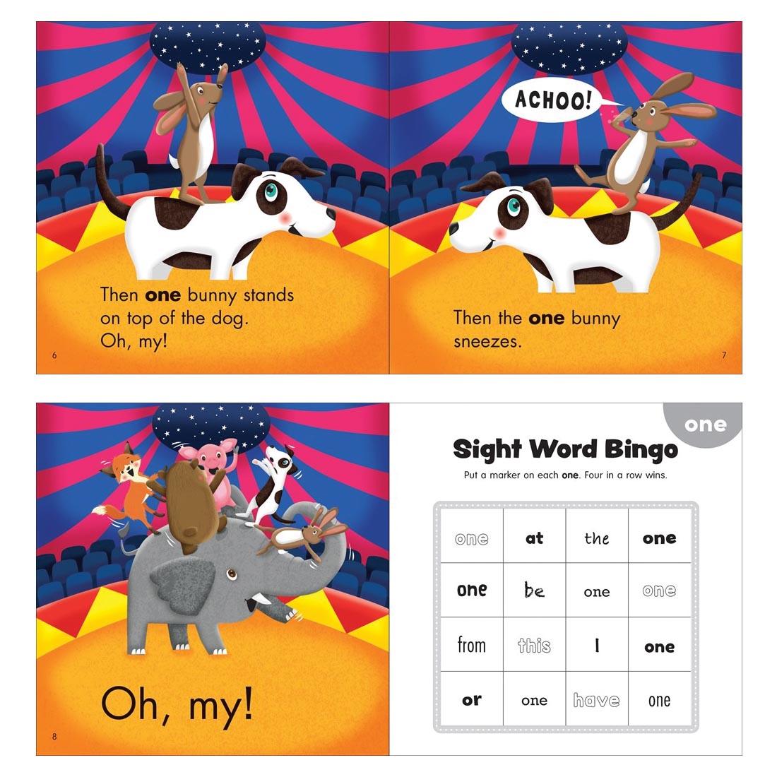 Sample pages from Scholastic Sight Word Stories Level B