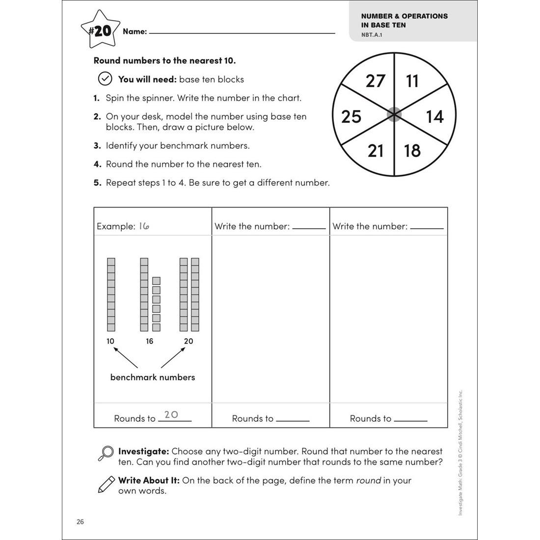 sample page from Investigate Math Grade 3