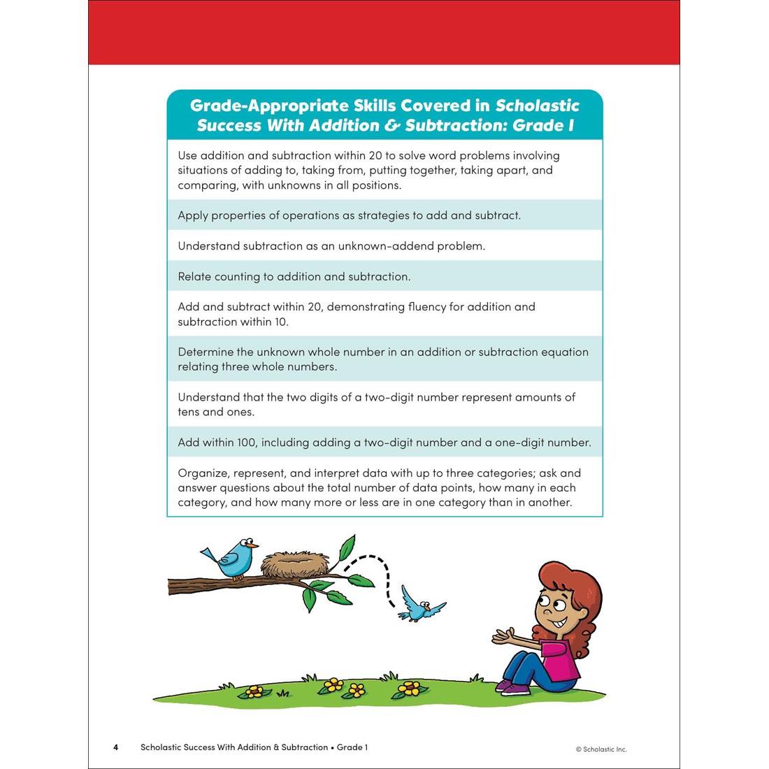 page 4 from Scholastic Success With Addition & Subtraction Workbook Grade 1