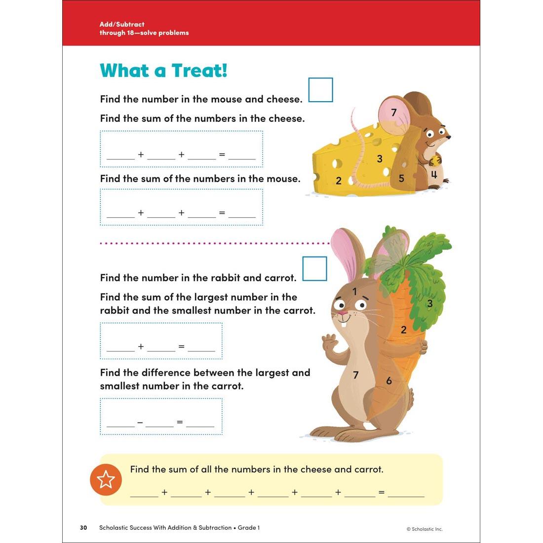 page 30 from Scholastic Success With Addition & Subtraction Workbook Grade 1