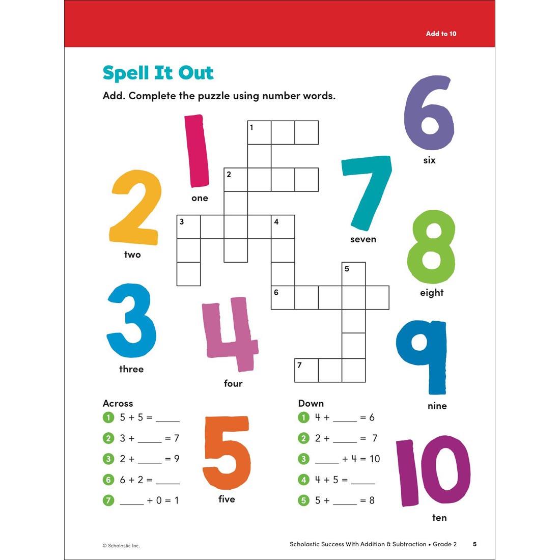 page 5 of Scholastic Success With Addition & Subtraction Workbook Grade 2