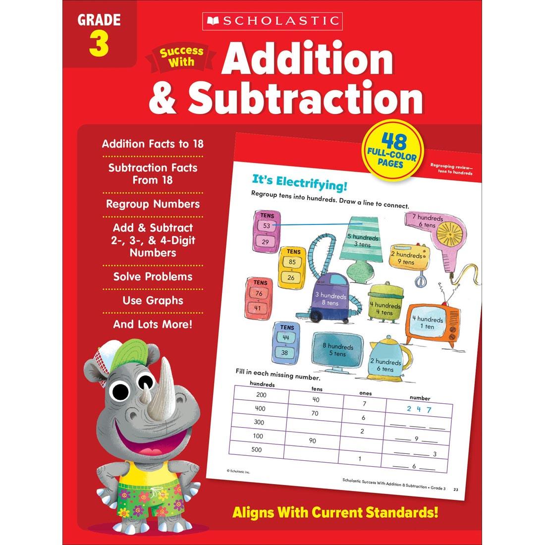 front cover of Scholastic Success With Addition & Subtraction Workbook Grade 3