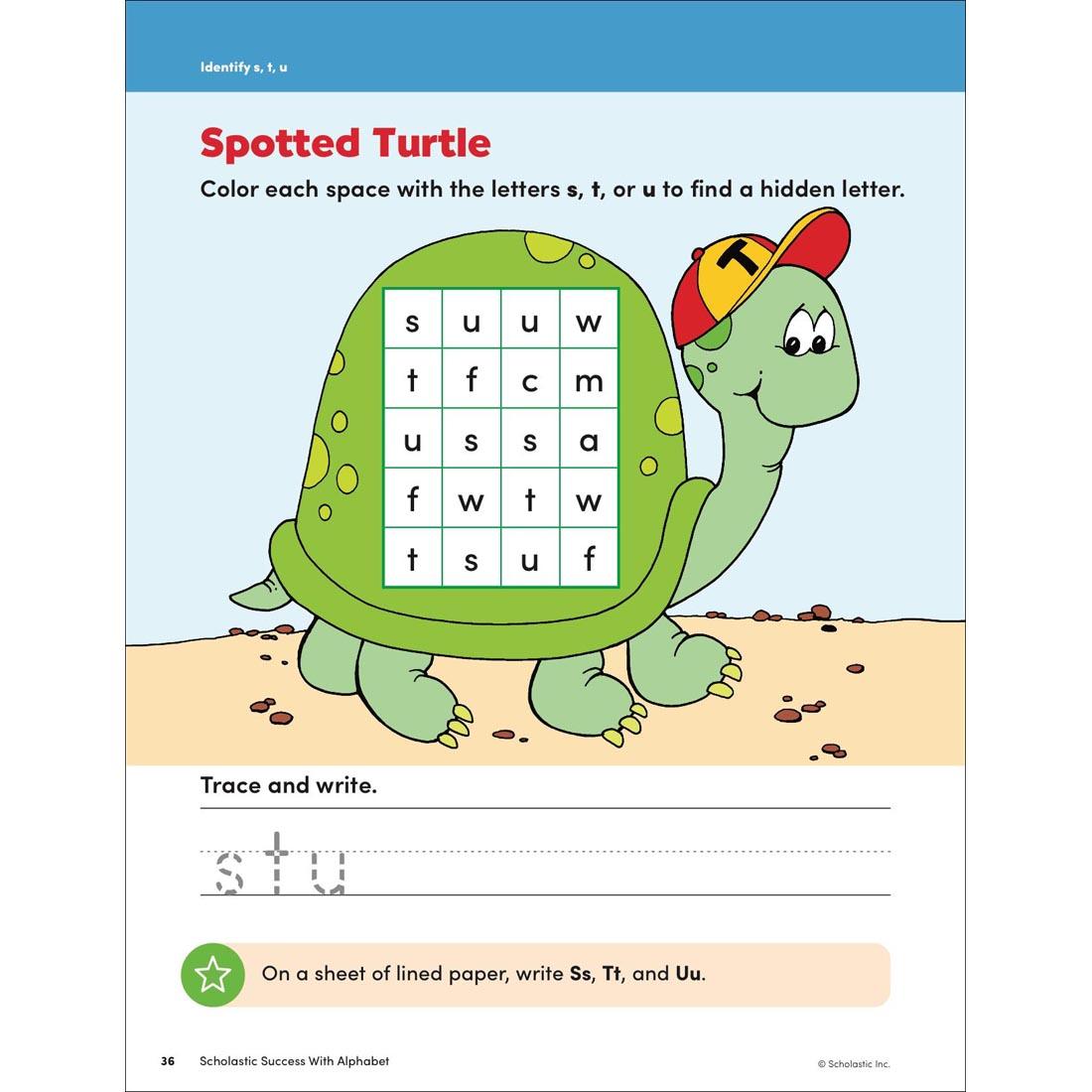 page 36 of Scholastic Success With Alphabet Workbook Grades PreK-K