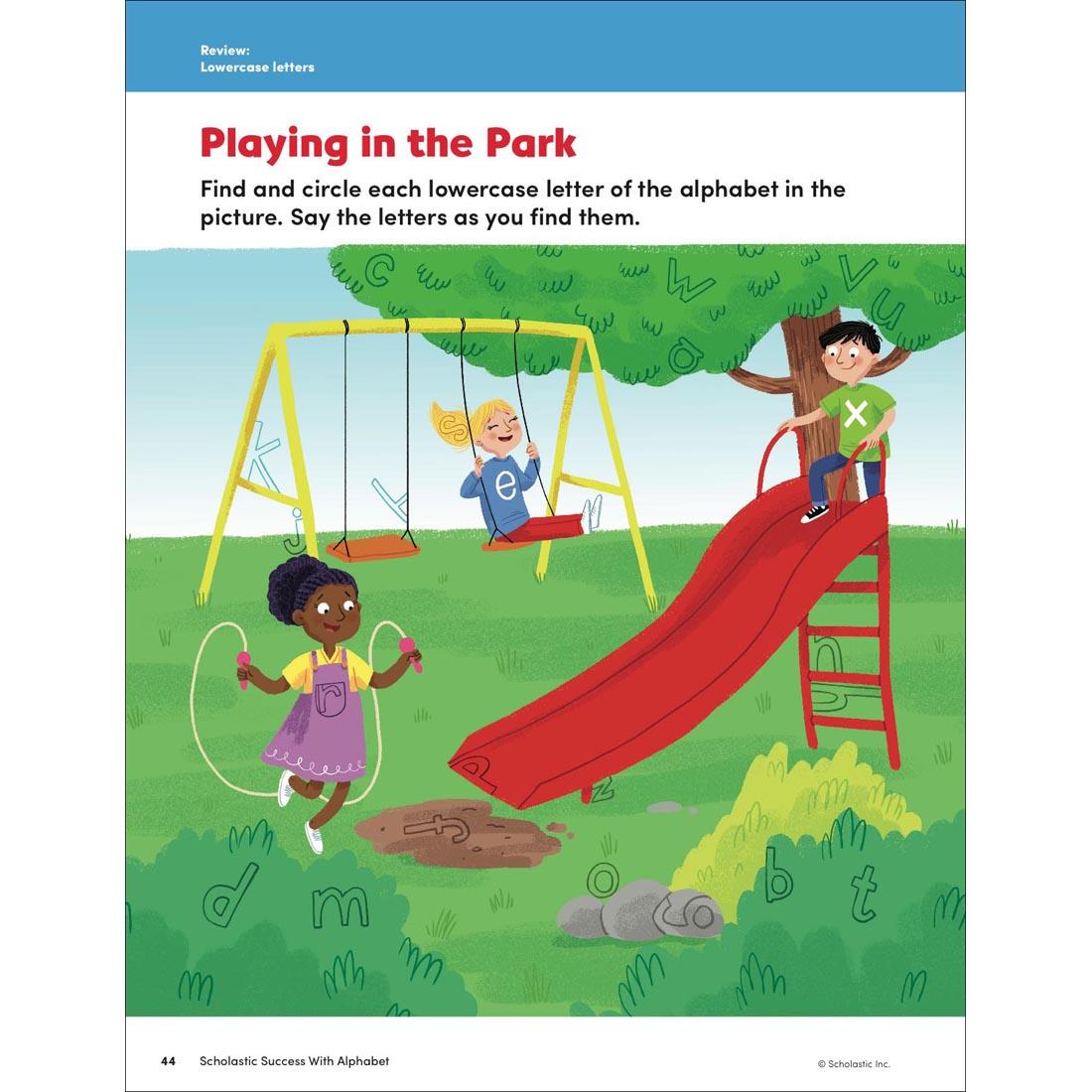 page 44 of Scholastic Success With Alphabet Workbook Grades PreK-K