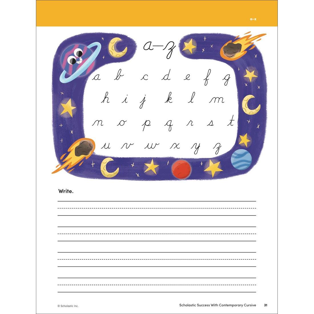 page 31 of Scholastic Success With Contemporary Cursive Workbook Grades 2-4