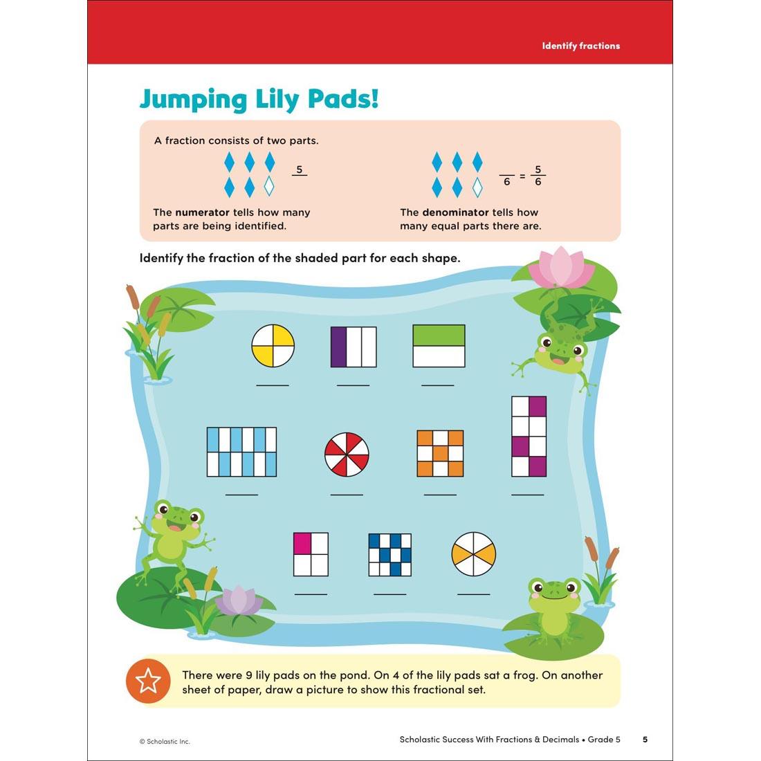 page 5 of Scholastic Success With Fractions & Decimals Workbook Grade 5