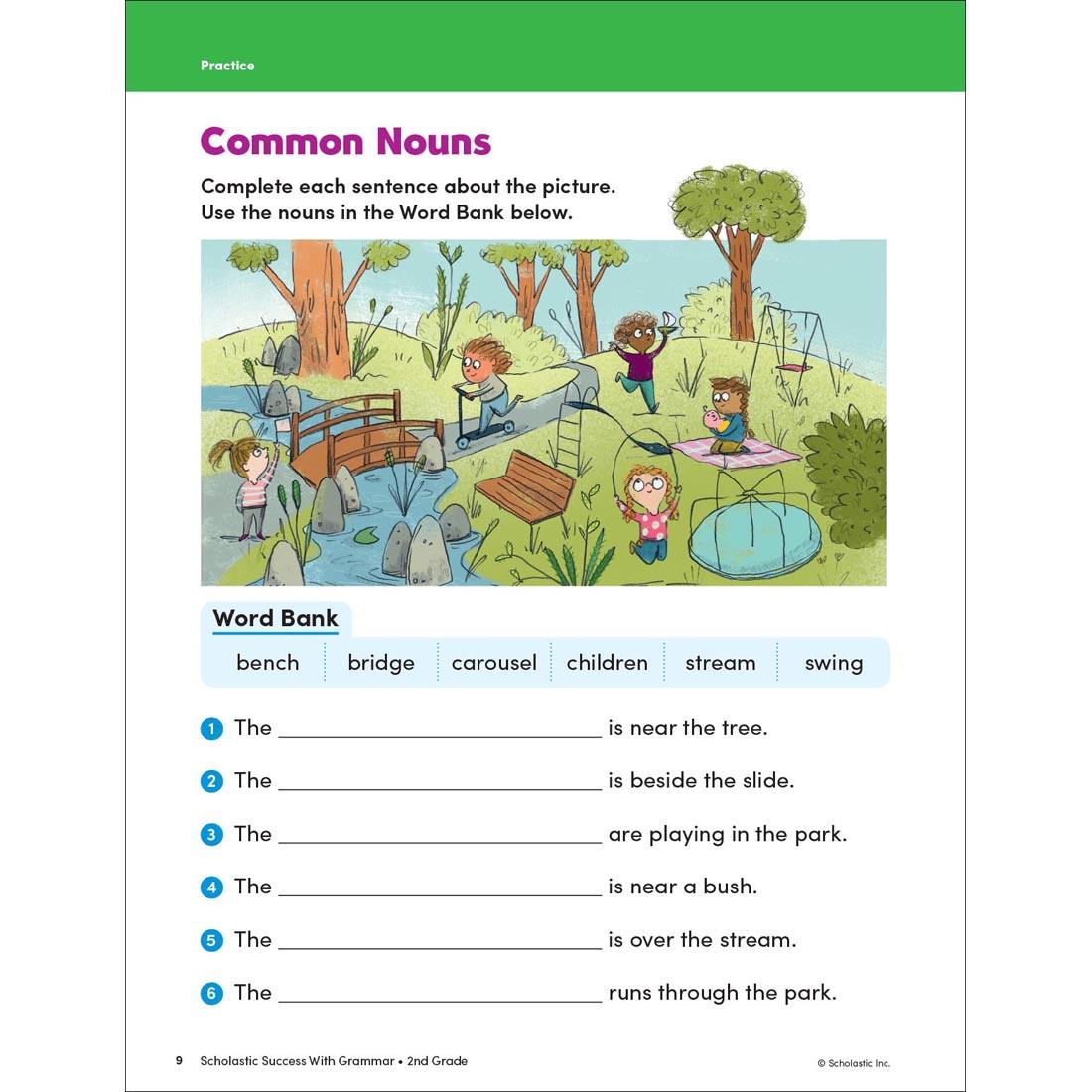 page 9 from Scholastic Success With Grammar Workbook Grade 2