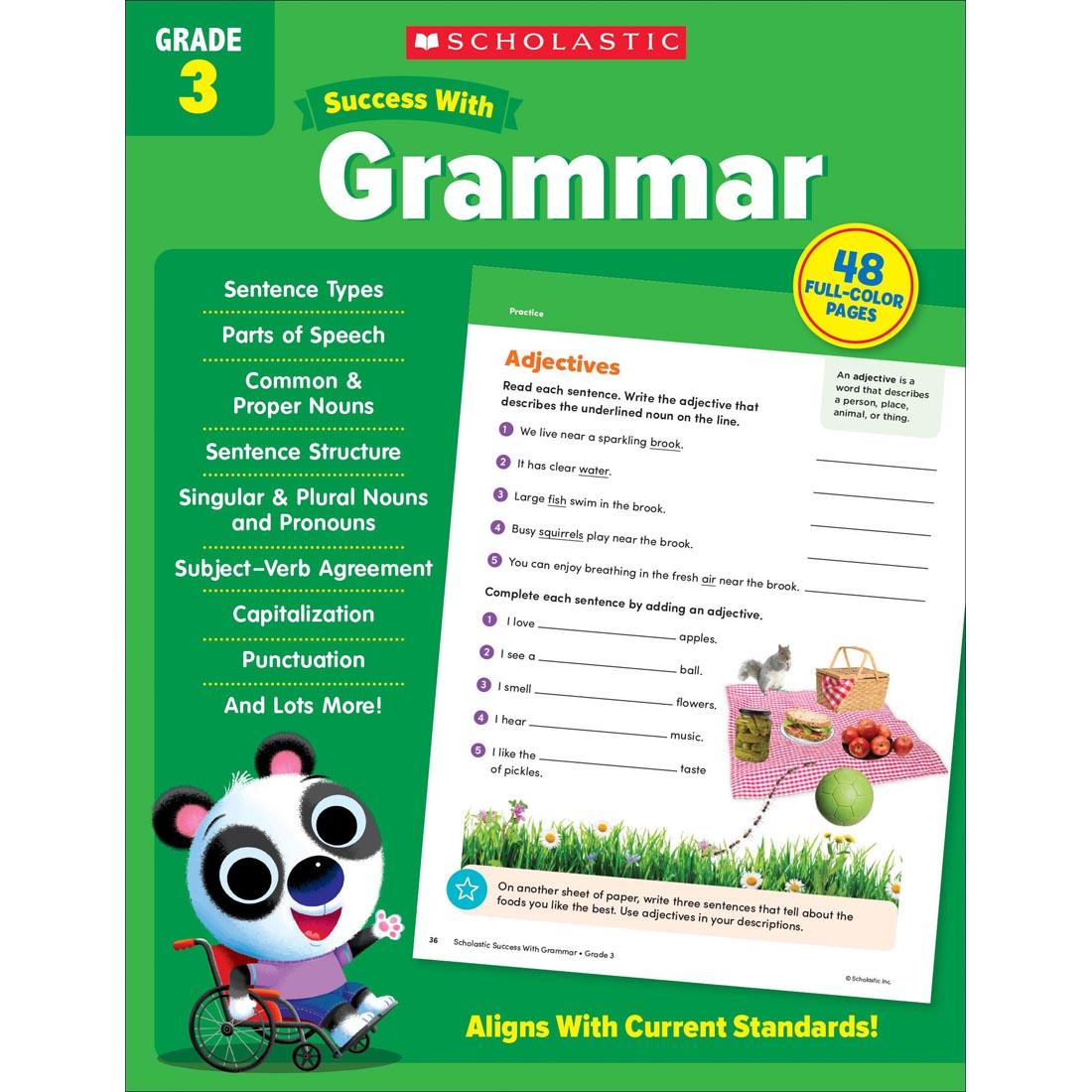 front cover of Scholastic Success With Grammar Workbook Grade 3