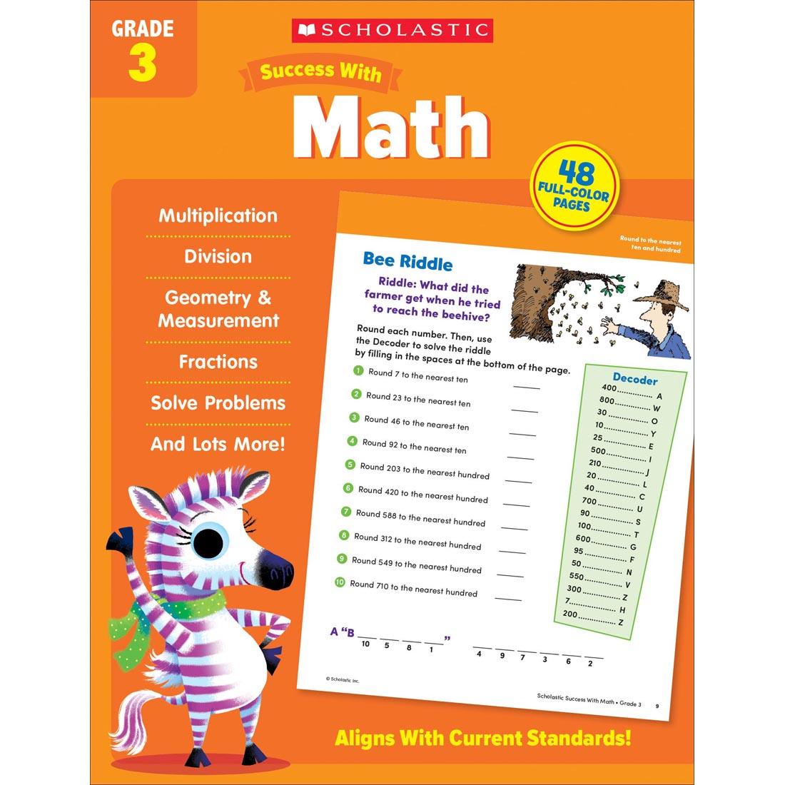 front cover of Scholastic Success With Math Workbook Grade 3