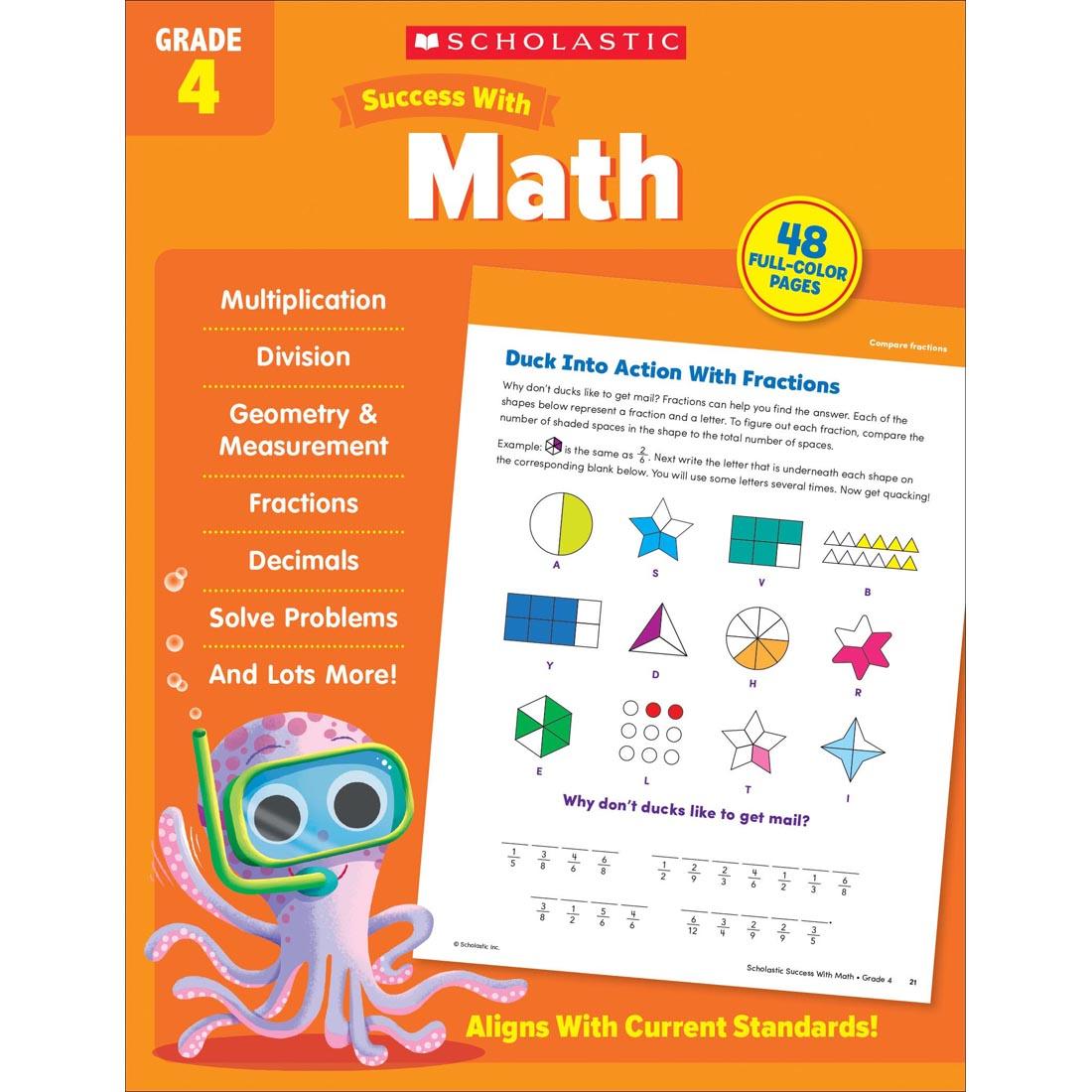 front cover of Scholastic Success With Math Workbook Grade 4