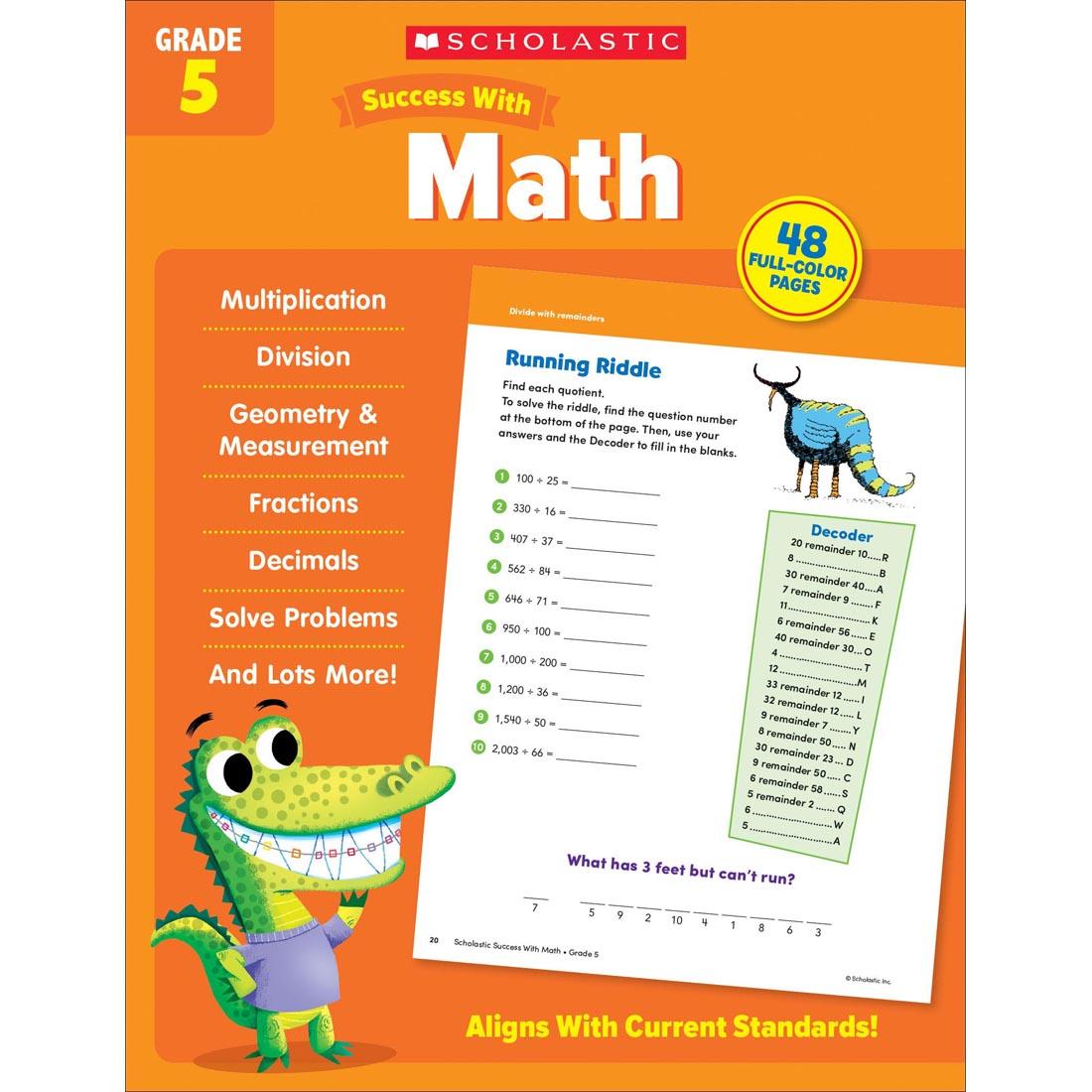 front cover of Scholastic Success With Math Workbook Grade 5