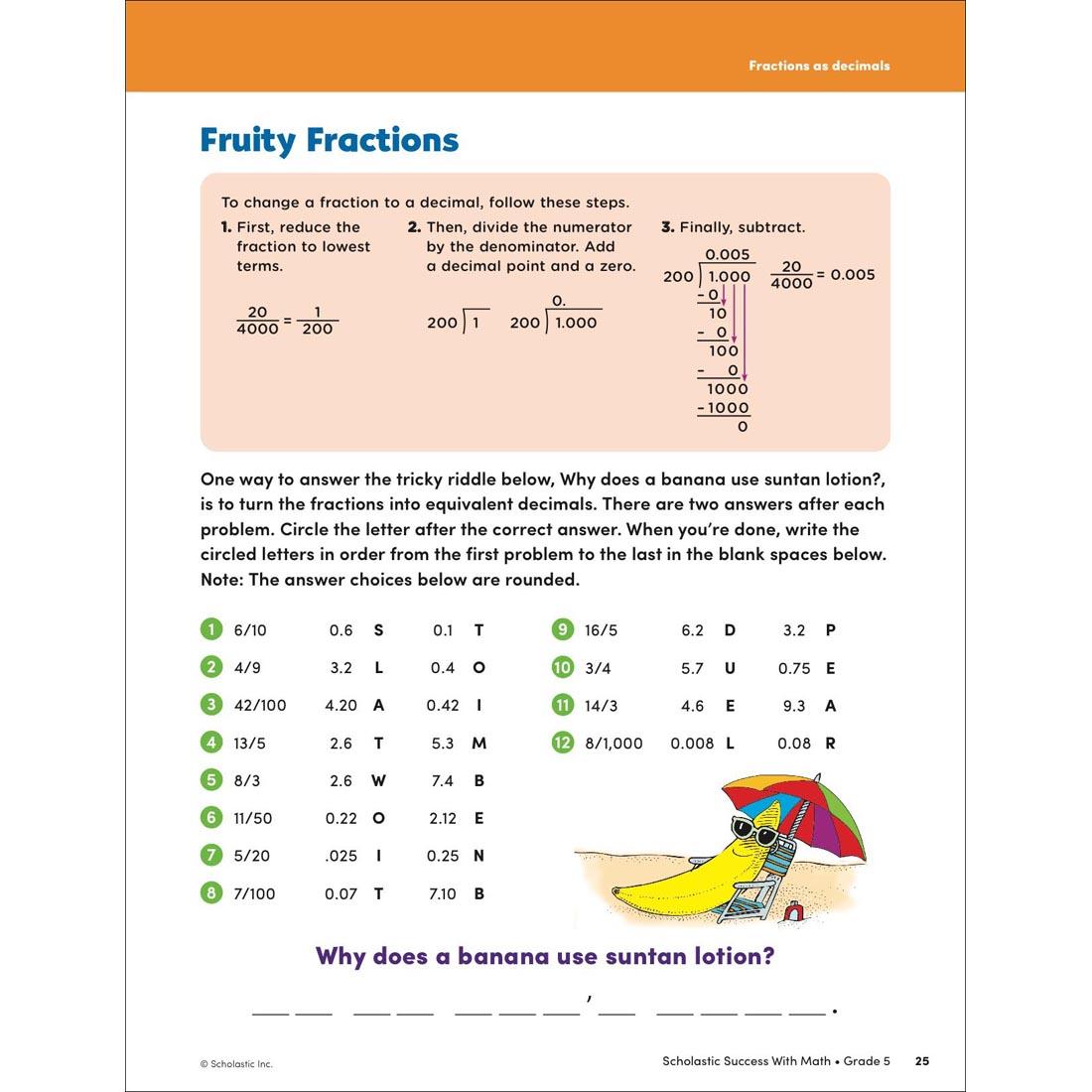 page 25 from Scholastic Success With Math Workbook Grade 5
