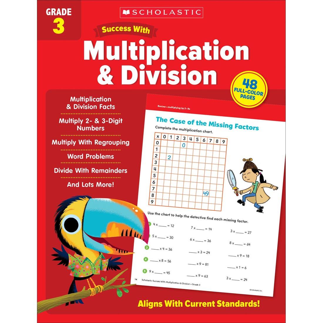 front cover of Scholastic Success With Multiplication & Division Workbook Grade 3