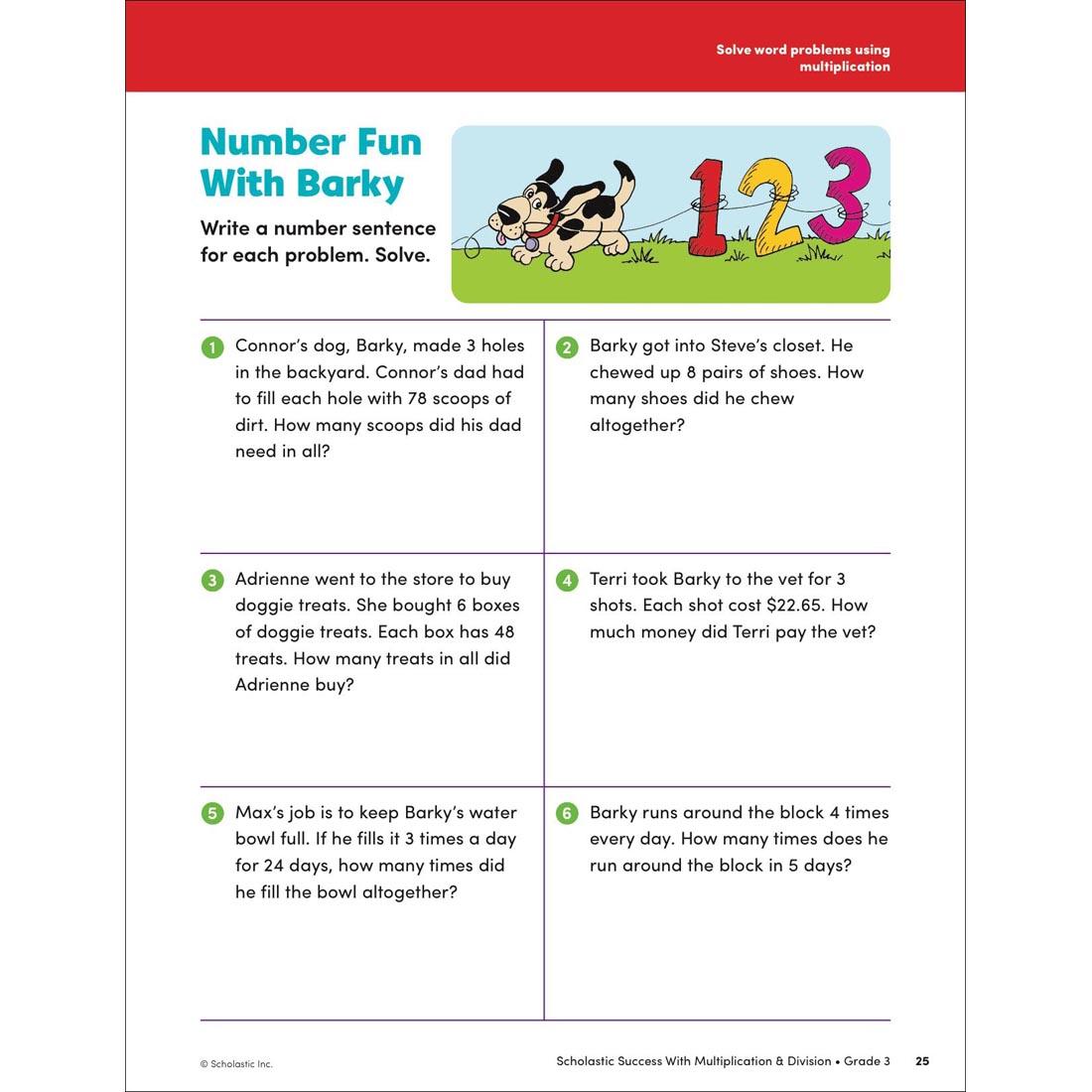 page 25 from Scholastic Success With Multiplication & Division Workbook Grade 3