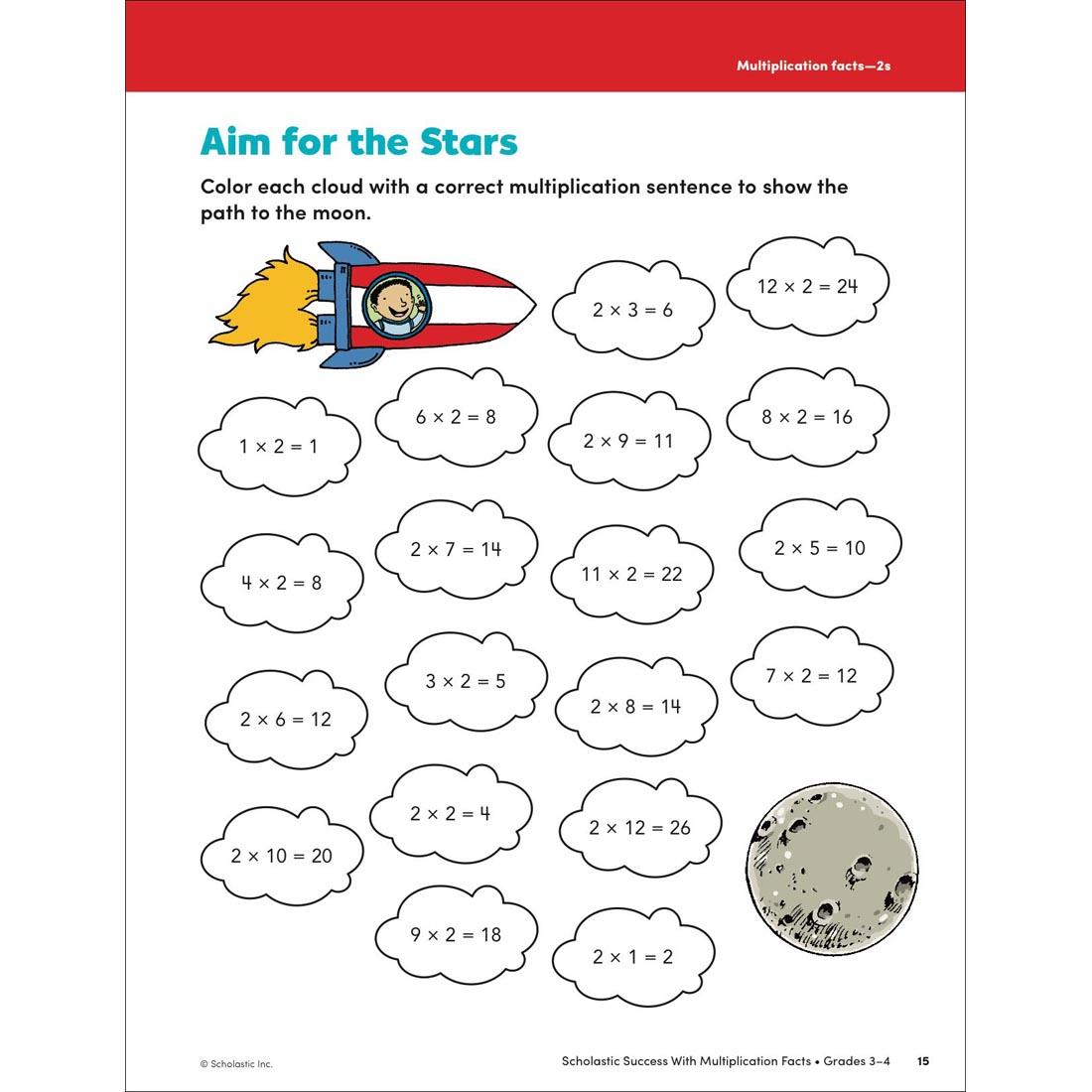 page 15 from Scholastic Success With Multiplication Facts Workbook Grades 3-4