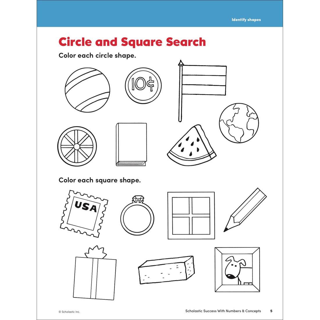 page 5 from Scholastic Success With Numbers & Concepts Workbook Grades PreK-K