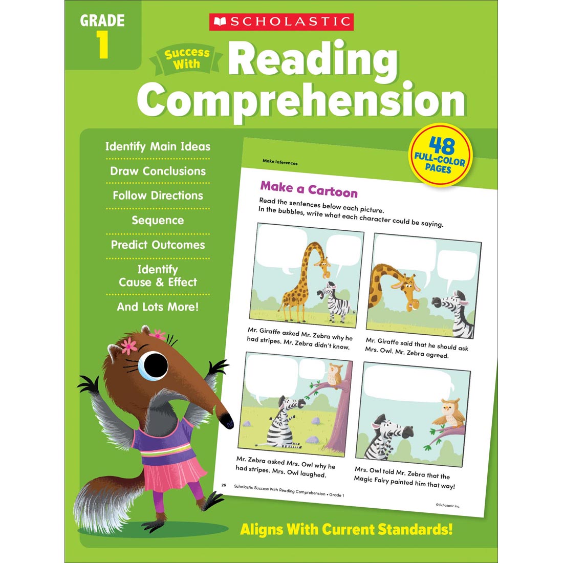 front cover of Scholastic Success With Reading Comprehension Workbook Grade 1