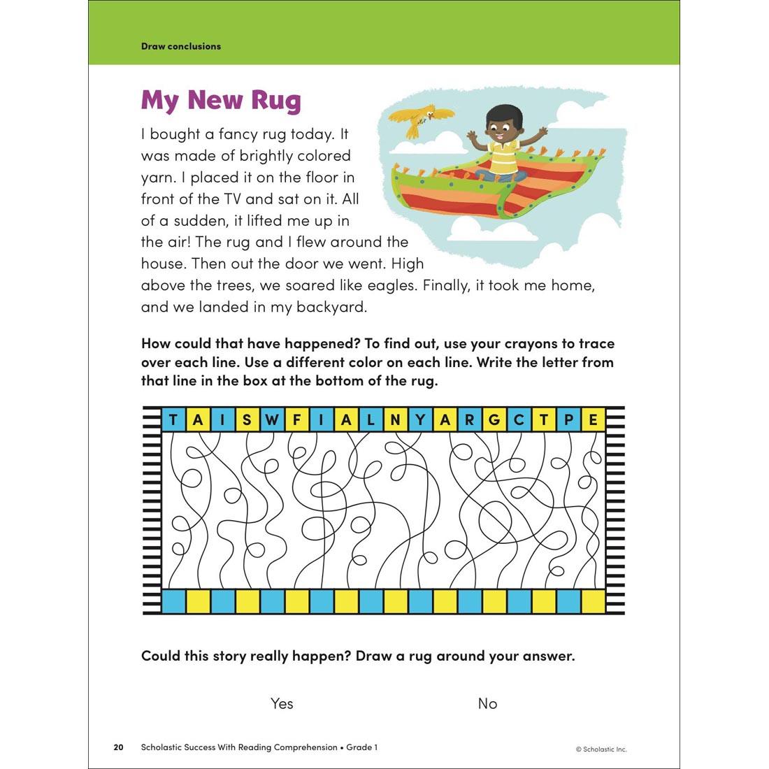 page 20 from Scholastic Success With Reading Comprehension Workbook Grade 1