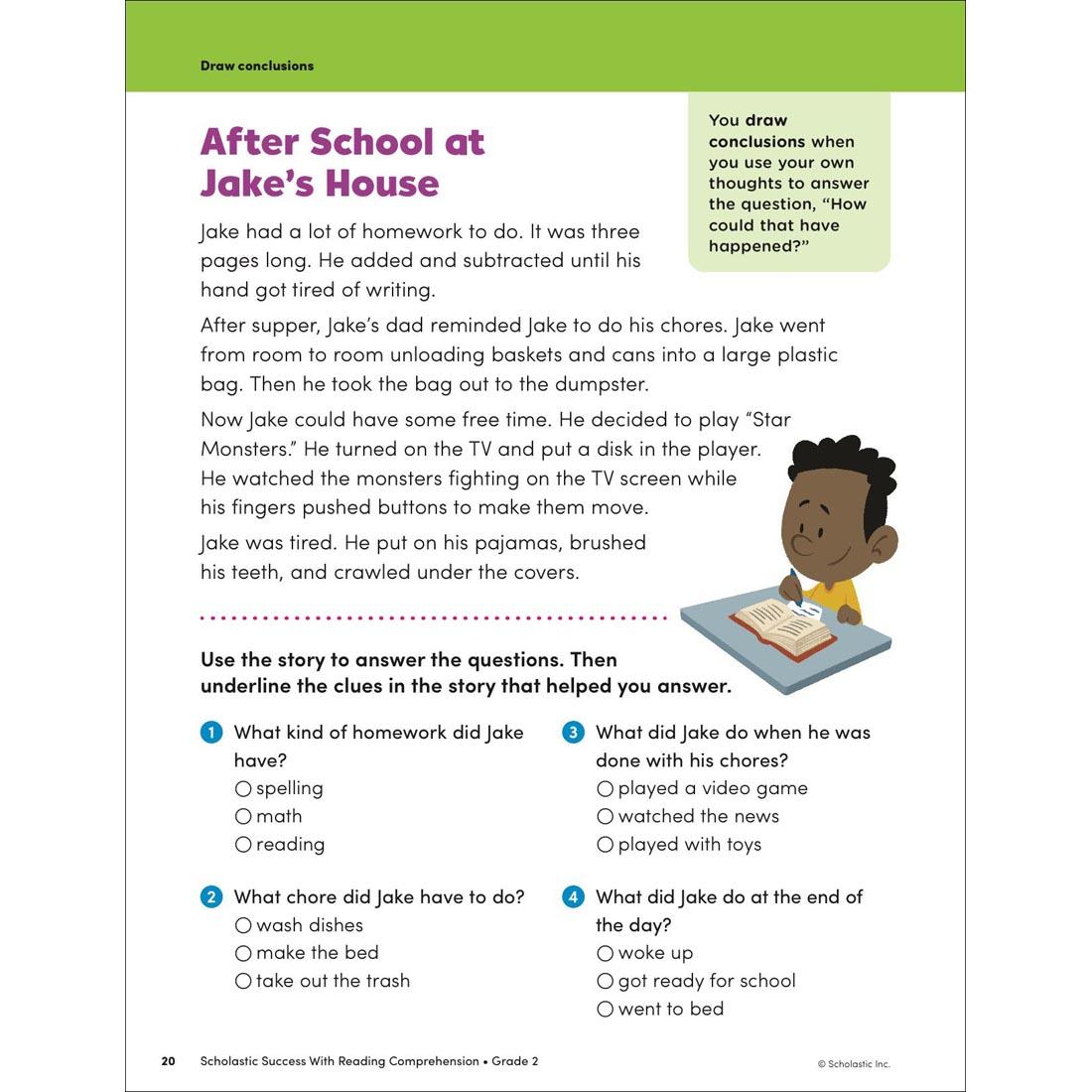 page 20 from Scholastic Success With Reading Comprehension Workbook Grade 2