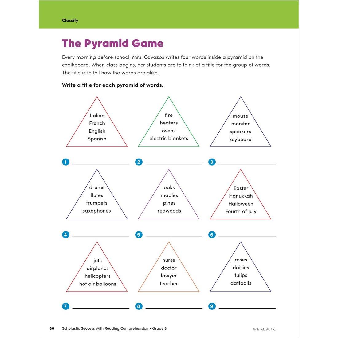 page 30 from Scholastic Success With Reading Comprehension Workbook Grade 3