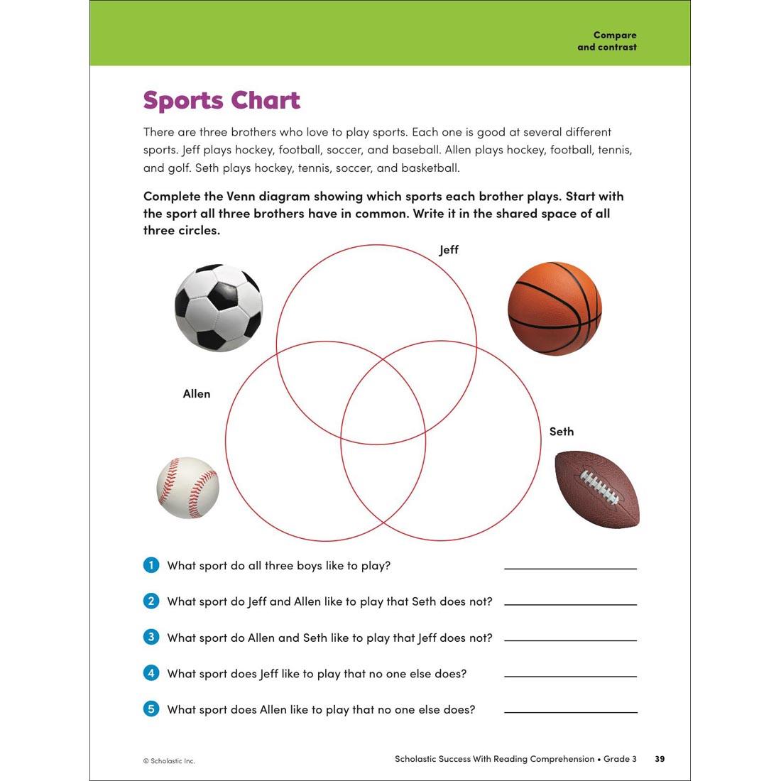 page 39 from Scholastic Success With Reading Comprehension Workbook Grade 3