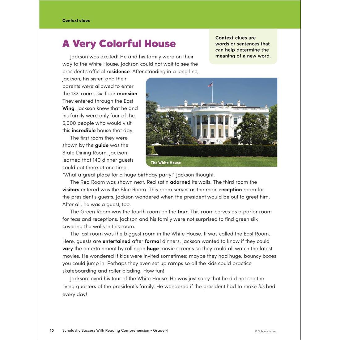 page 10 from Scholastic Success With Reading Comprehension Workbook Grade 4