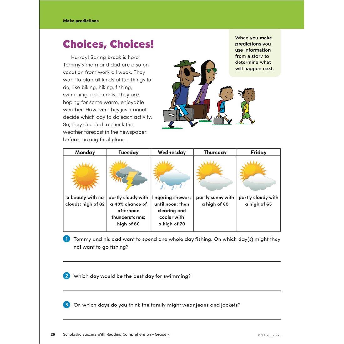 page 26 from Scholastic Success With Reading Comprehension Workbook Grade 4
