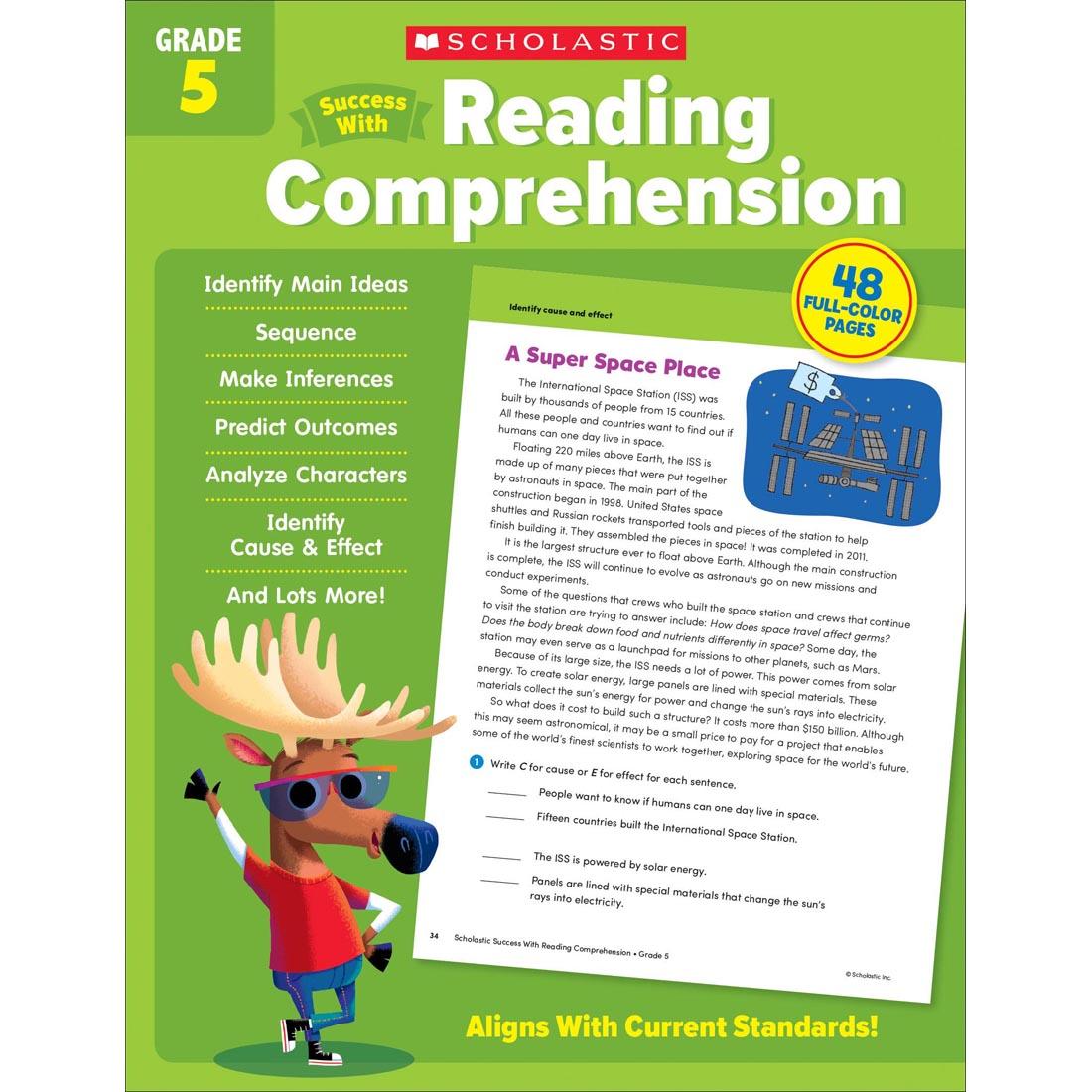 front cover of Scholastic Success With Reading Comprehension Workbook Grade 5