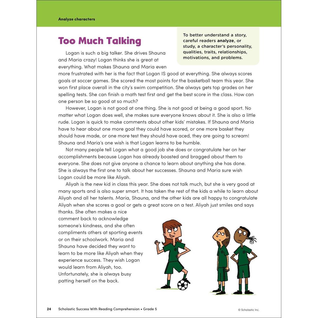 page 24 from Scholastic Success With Reading Comprehension Workbook Grade 5