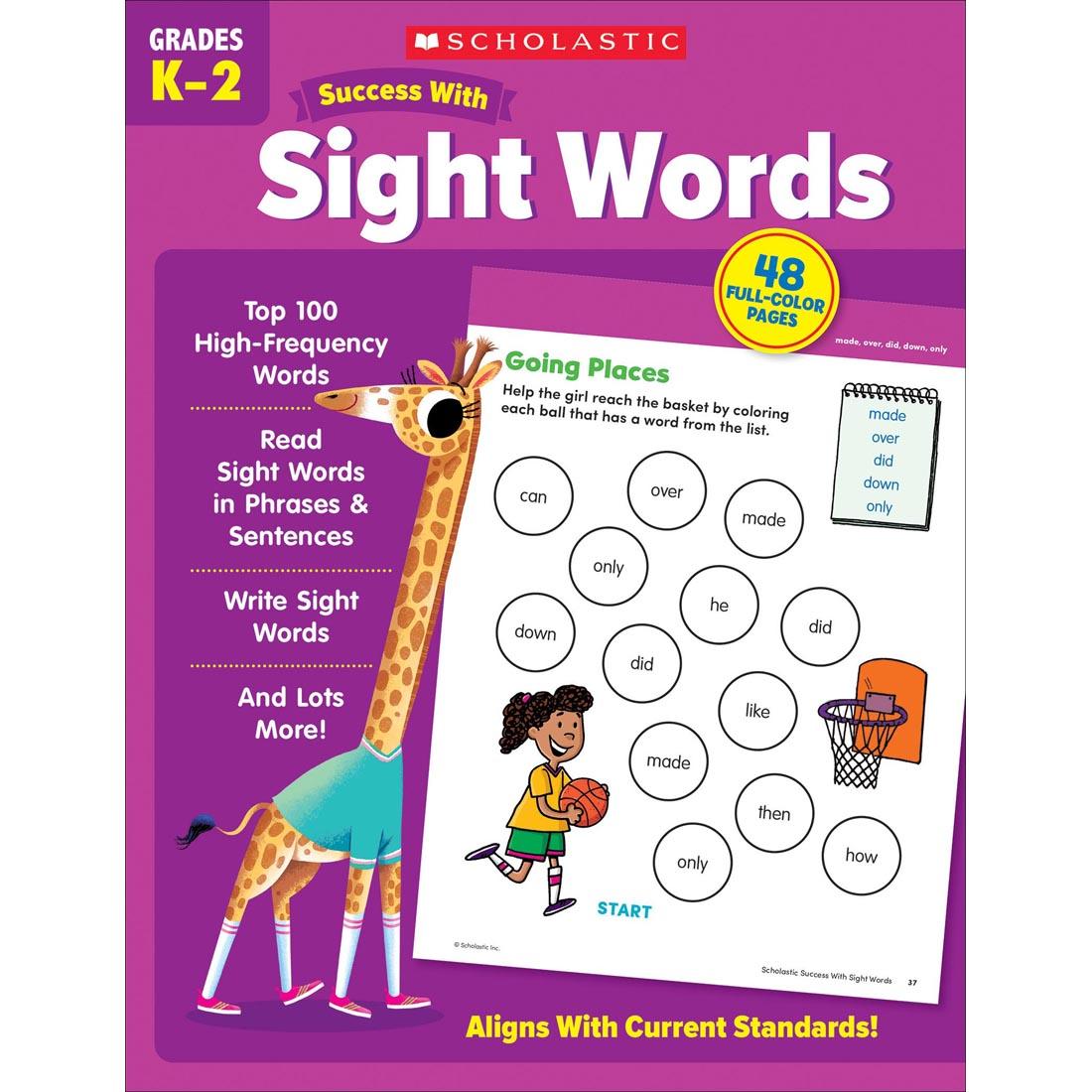 front cover of Scholastic Success With Sight Words Workbook Grades K-2
