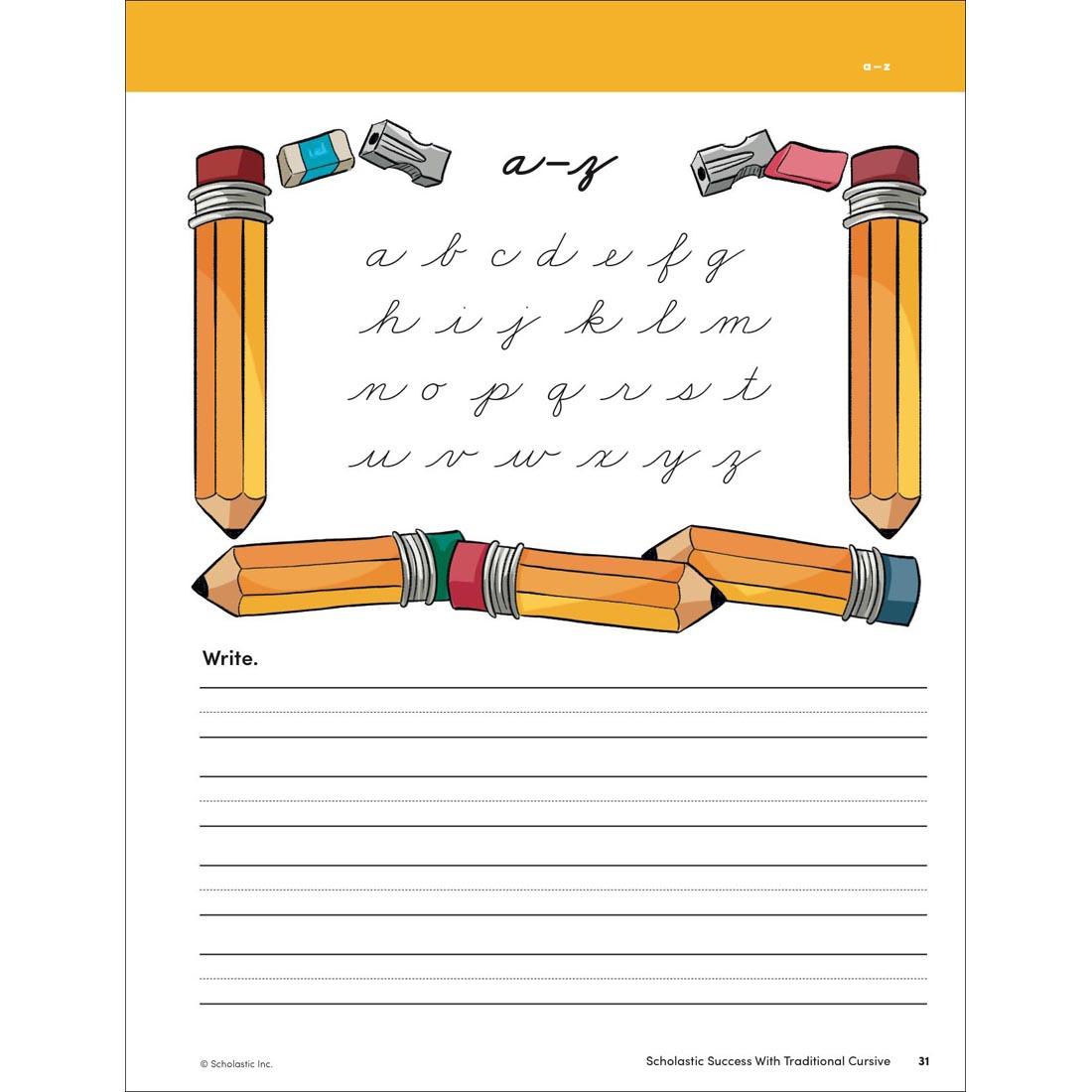page 31 from Scholastic Success With Traditional Cursive Workbook Grades 2-4