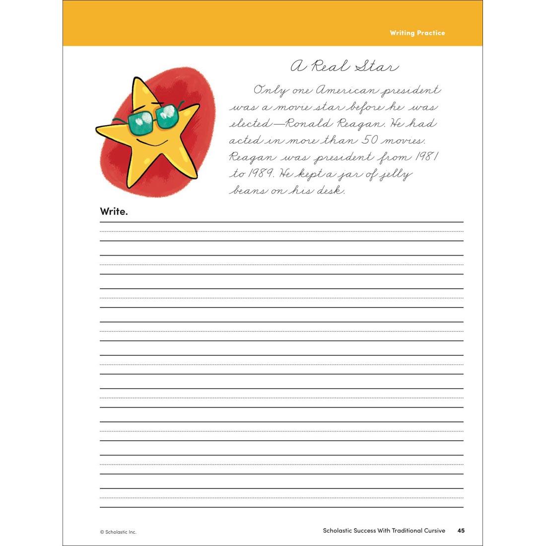 page 45 from Scholastic Success With Traditional Cursive Workbook Grades 2-4