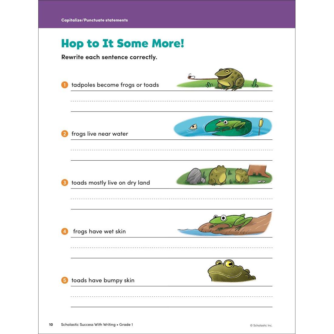 page 10 from Scholastic Success With Writing Workbook Grade 1