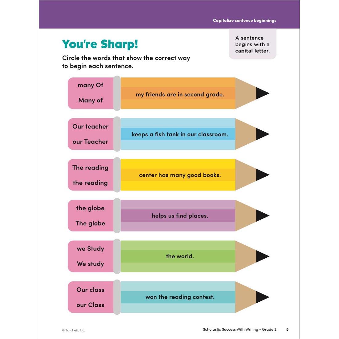 page 5 from Scholastic Success With Writing Workbook Grade 2