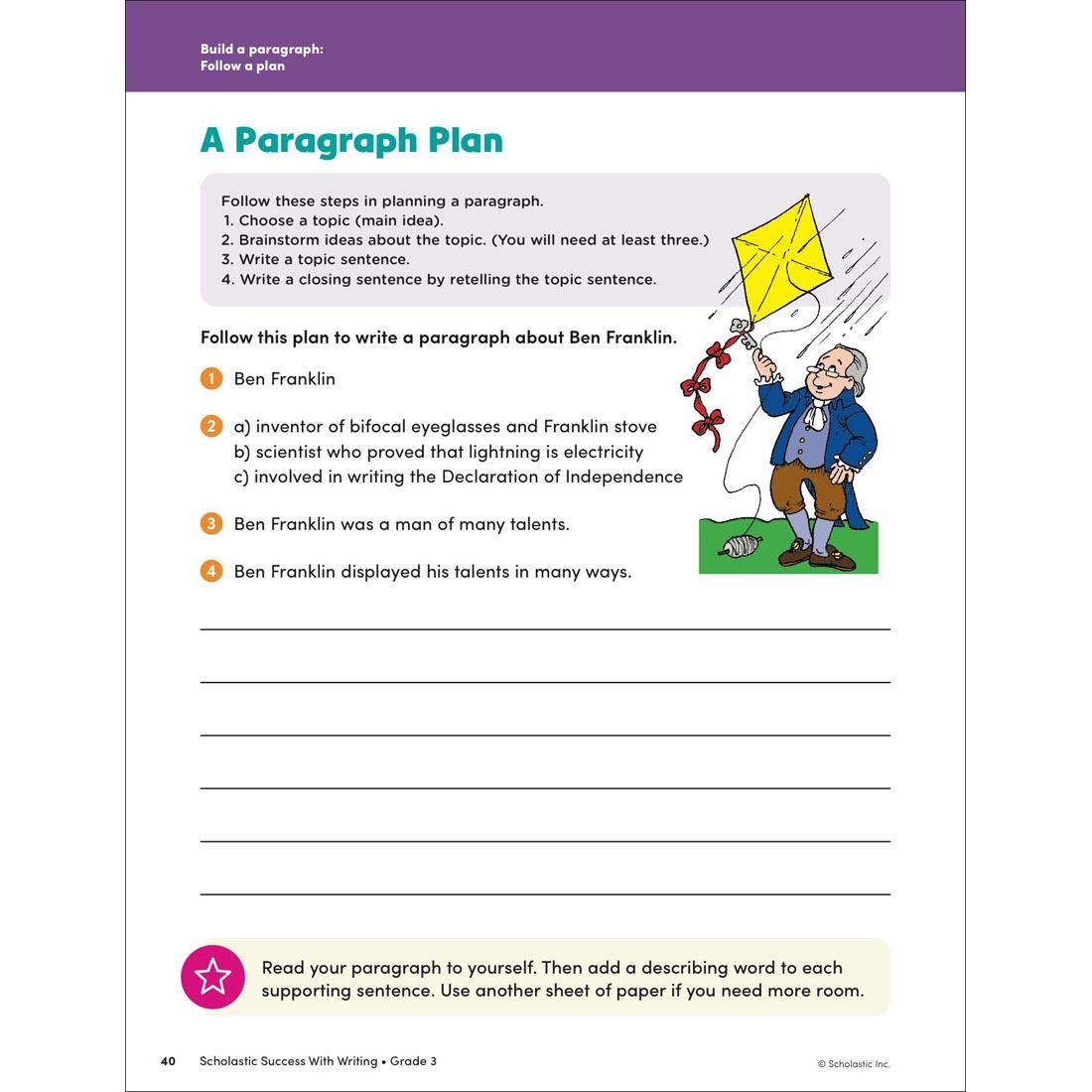 page 40 from Scholastic Success With Writing Workbook Grade 3