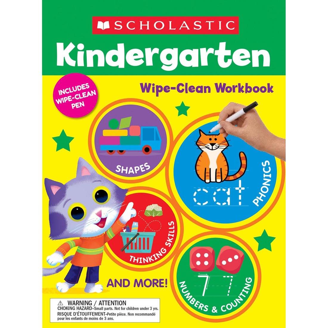 front cover of Scholastic Kindergarten Wipe-Clean Workbook