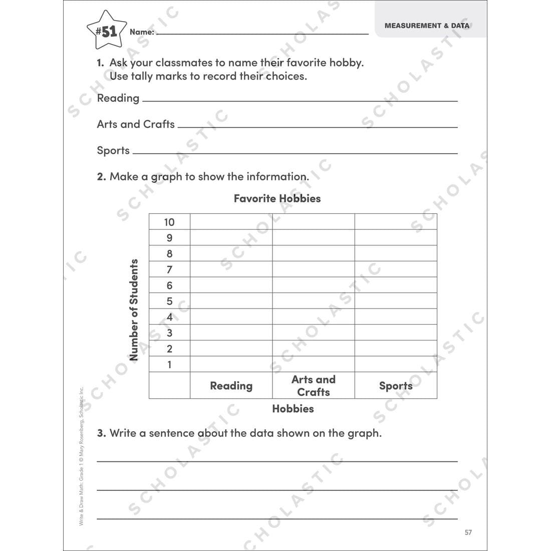 sample page from Write & Draw Math Grade 1