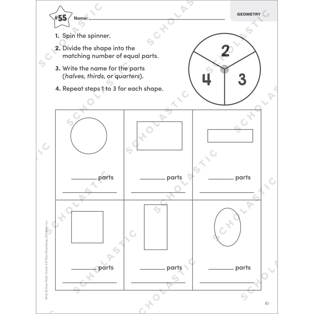 sample page from Write & Draw Math Grade 2
