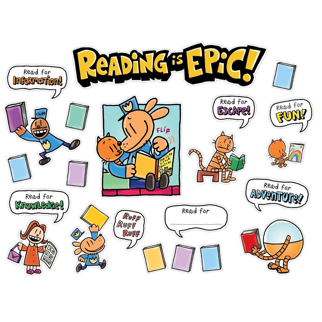 Dog Man Reading Is Epic! Bulletin Board Set by Scholastic
