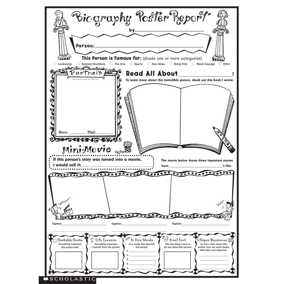 Blank Biography Poster Report by Scholastic