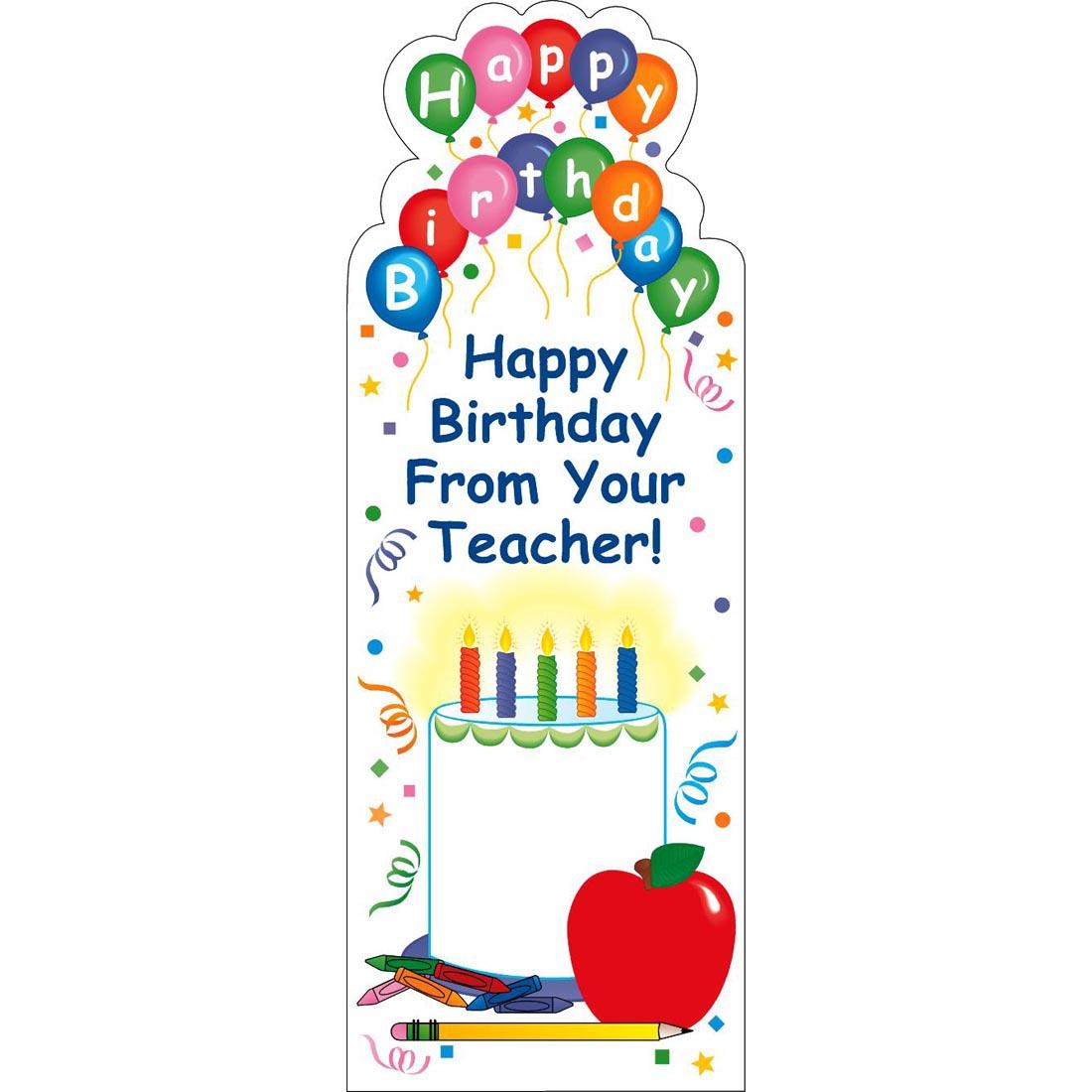 Happy Birthday From Your Teacher Bookmark