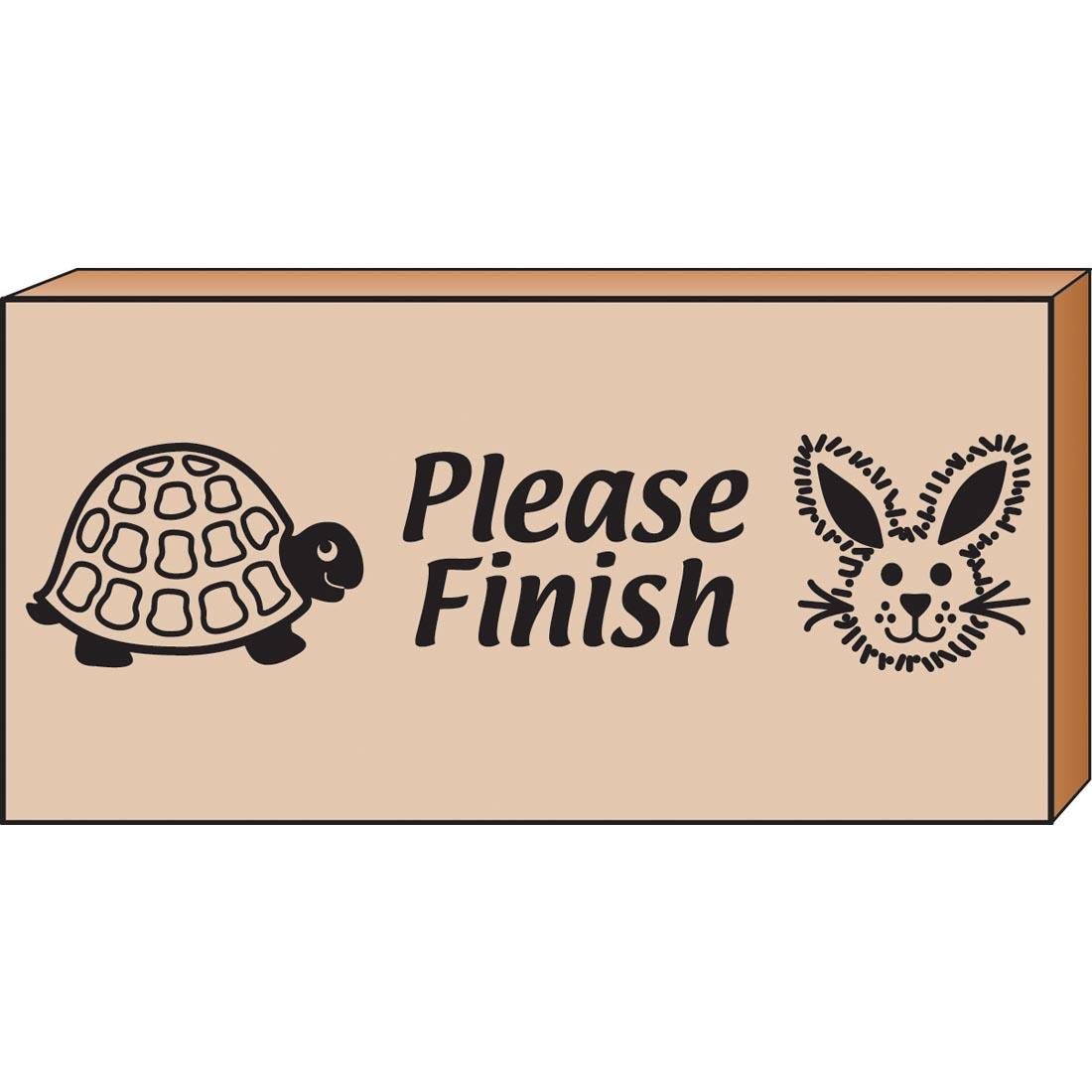 Please Finish Stamp with tortoise and hare
