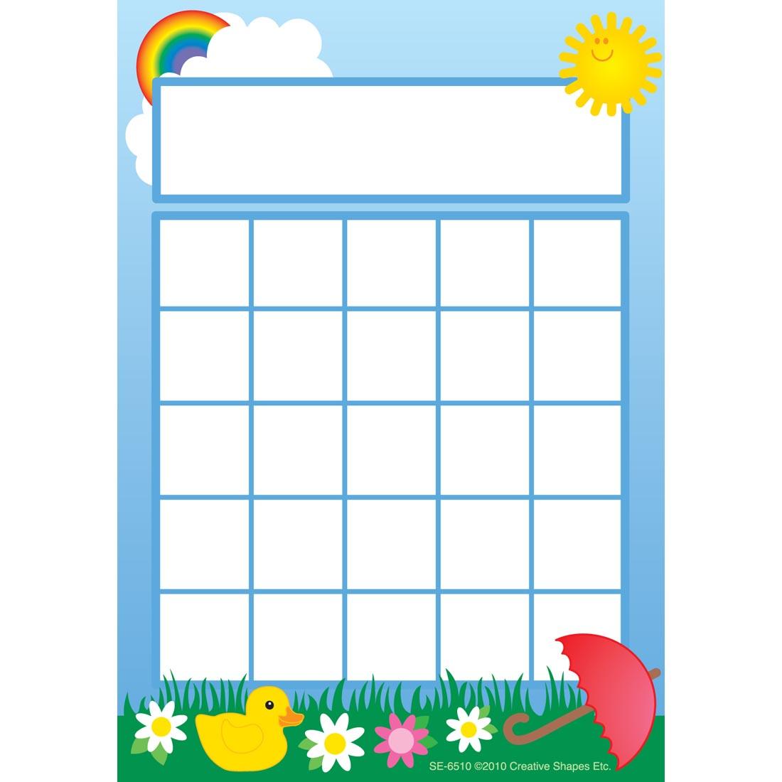 Spring-Themed Progress Pad of Incentive Charts