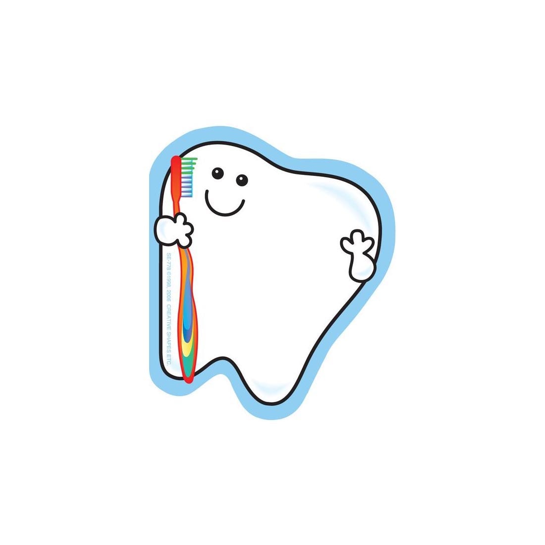 Tooth holding a toothbrush Notepad by Creative Shapes