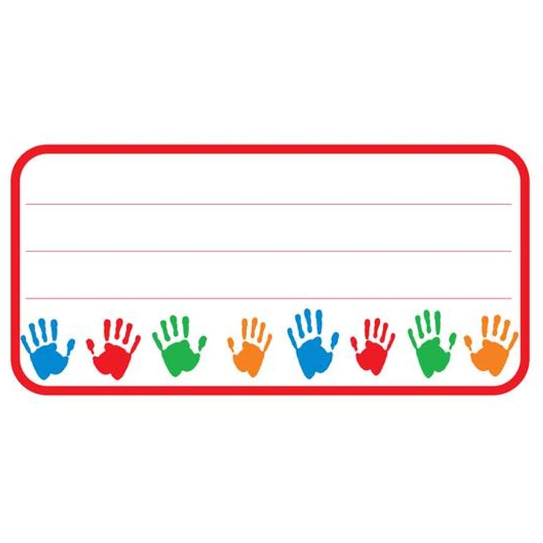 Hand Prints Self-Adhesive Nametag