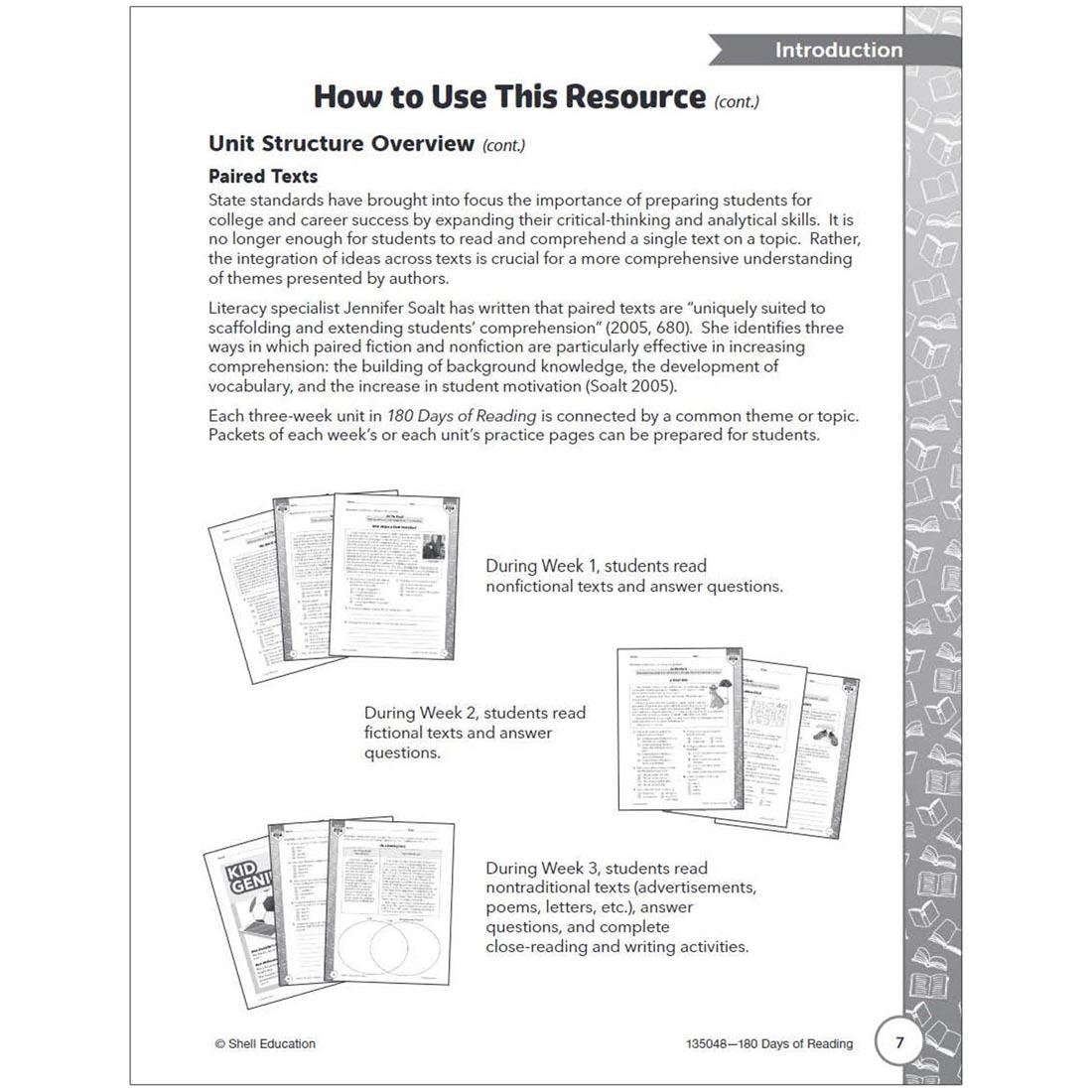page from the 180 Days of Reading For Sixth Grade book