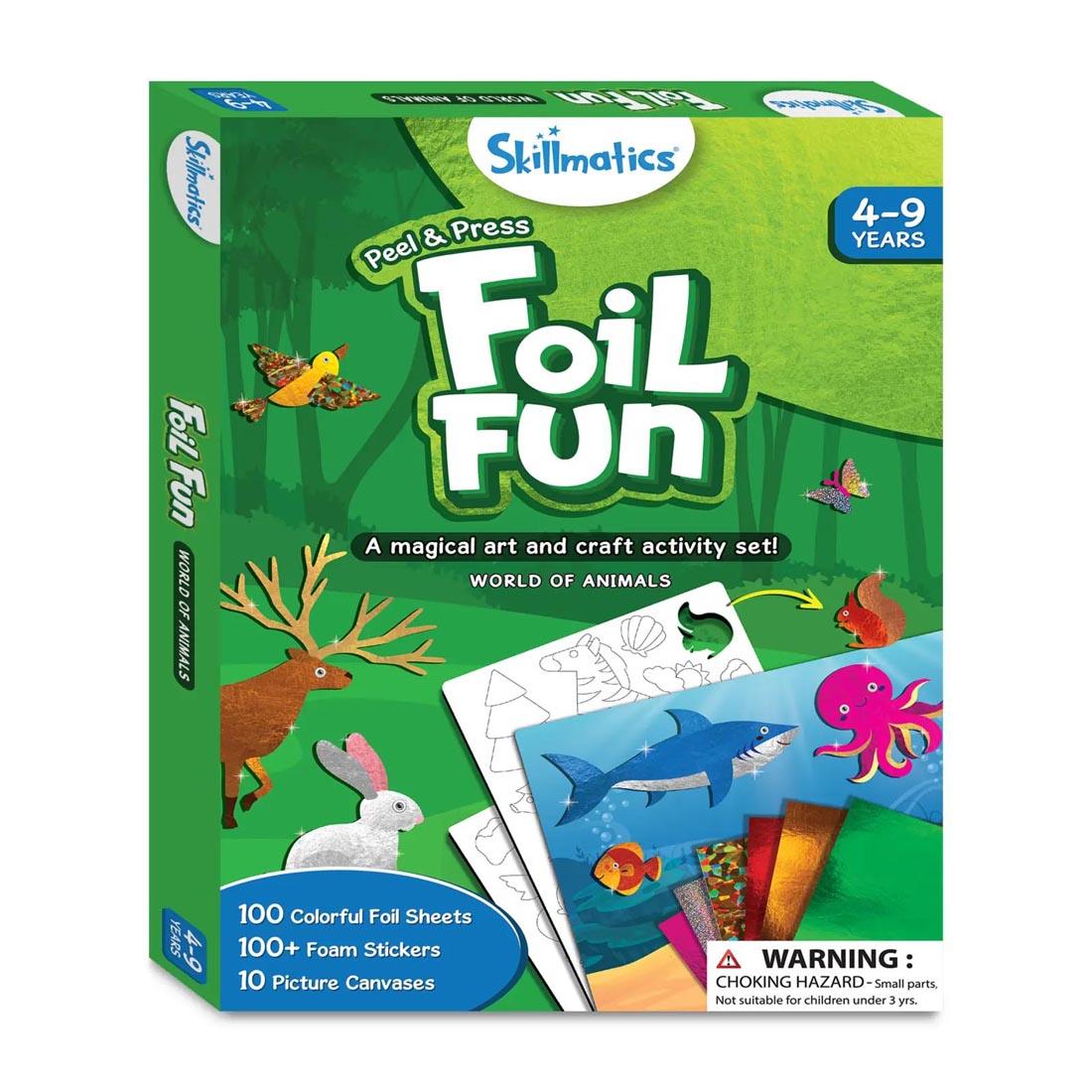 front of box for Foil Fun World Of Animals By Skillmatics