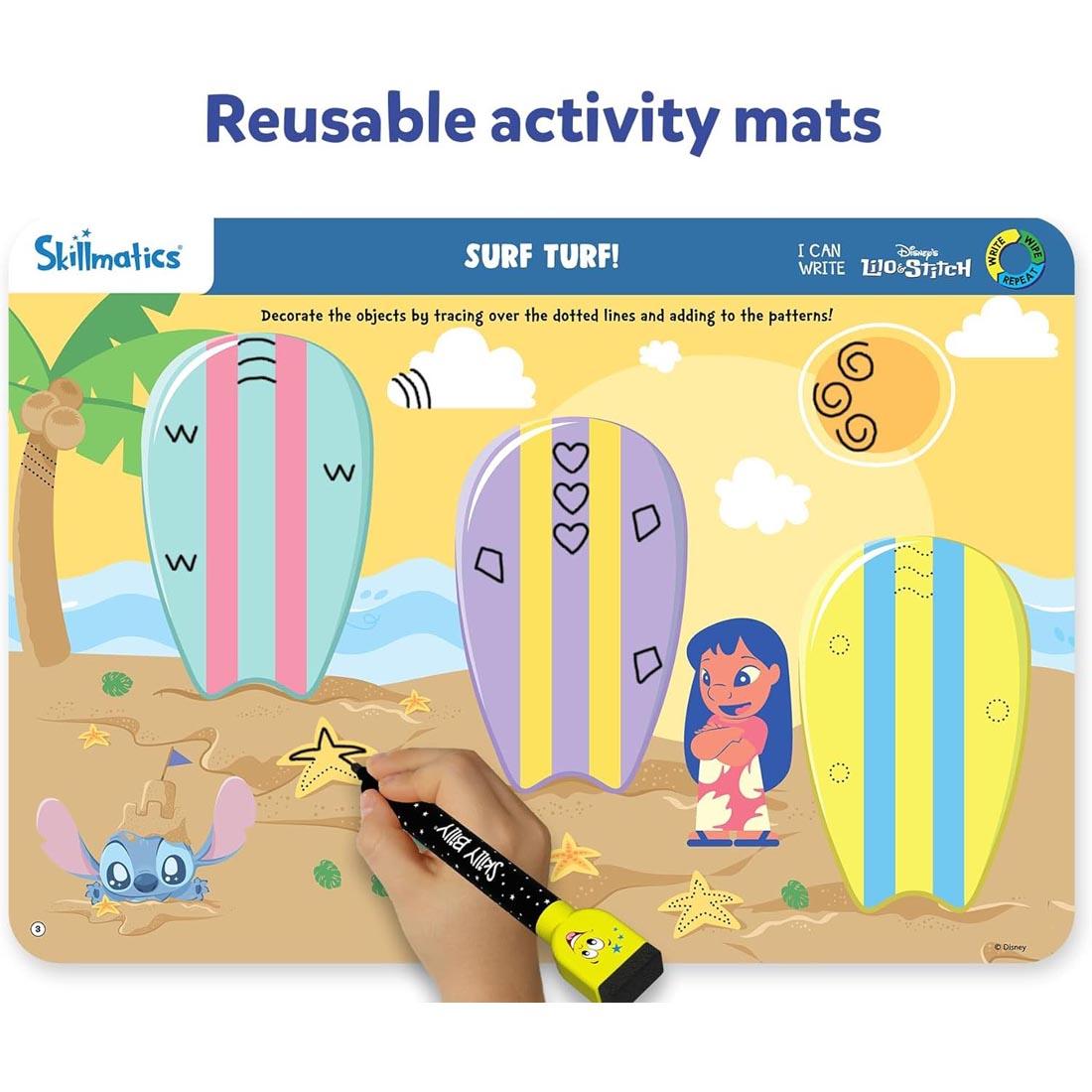 I Can Write Lilo & Stitch Write And Wipe Activity Mats By Skillmatics