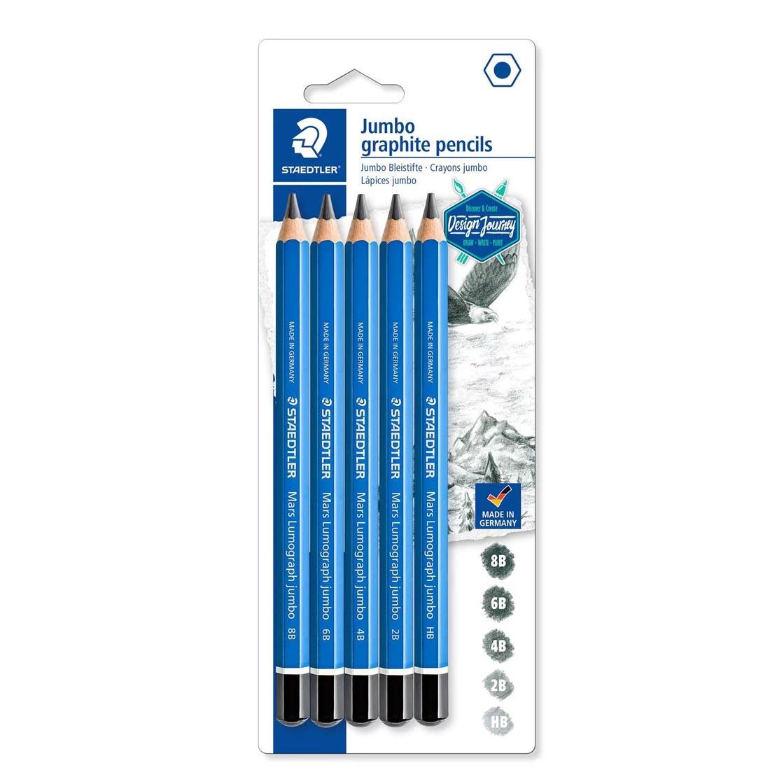 Staedtler Mars Lumograph 5-Count Jumbo Graphite Pencil Set